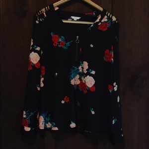 Floral zip up top